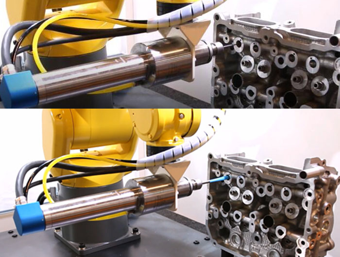 自动换刀主轴去汽缸盖毛刺